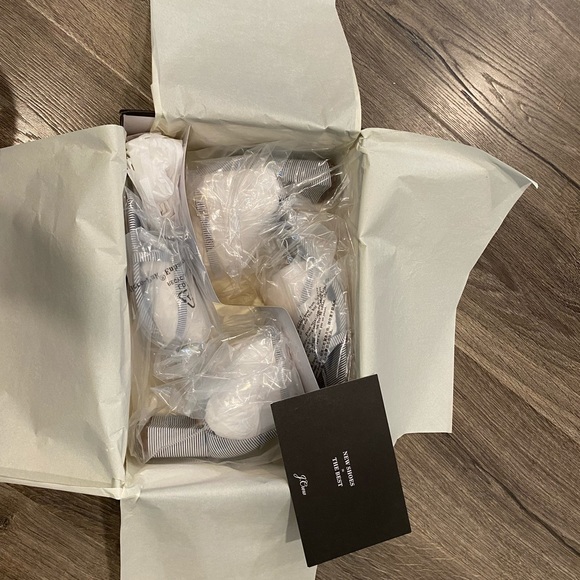 NEW J. Crew Skinny Cross-strap Striped Navy Blue & White Sandals Spring - Picture 4 of 4